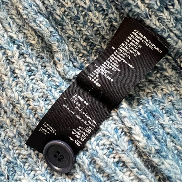 COS Wool Blend Cardigan Color-Block Blue - Picture 10 of 10